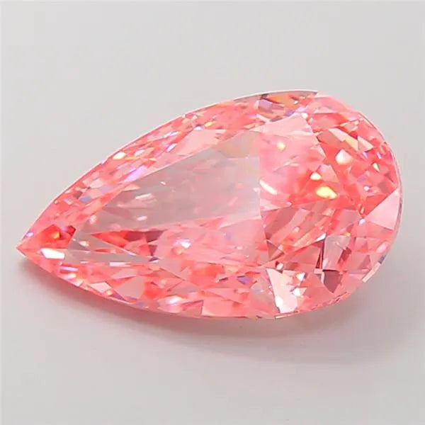 7.07ct Pear Lab Grown Diamond (Colour Fancy Vivid Pink, Clarity VVS2, IGI Certified)