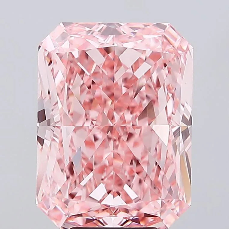 7.08ct Radiant Lab Grown Diamond (Colour Fancy Vivid Pink, Clarity VVS2, IGI Certified)
