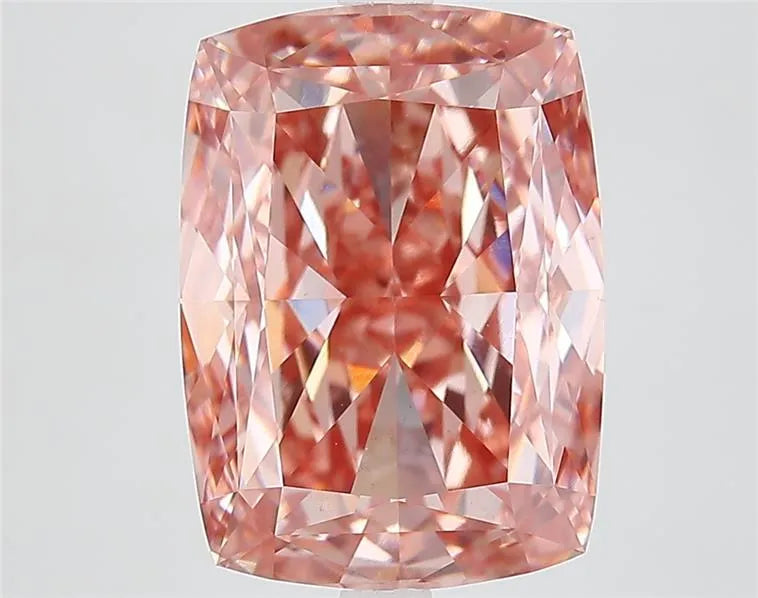 7.32ct Cushion modified Lab Grown Diamond (Colour Fancy Vivid Brownish Pink, Clarity VS1, IGI Certified)