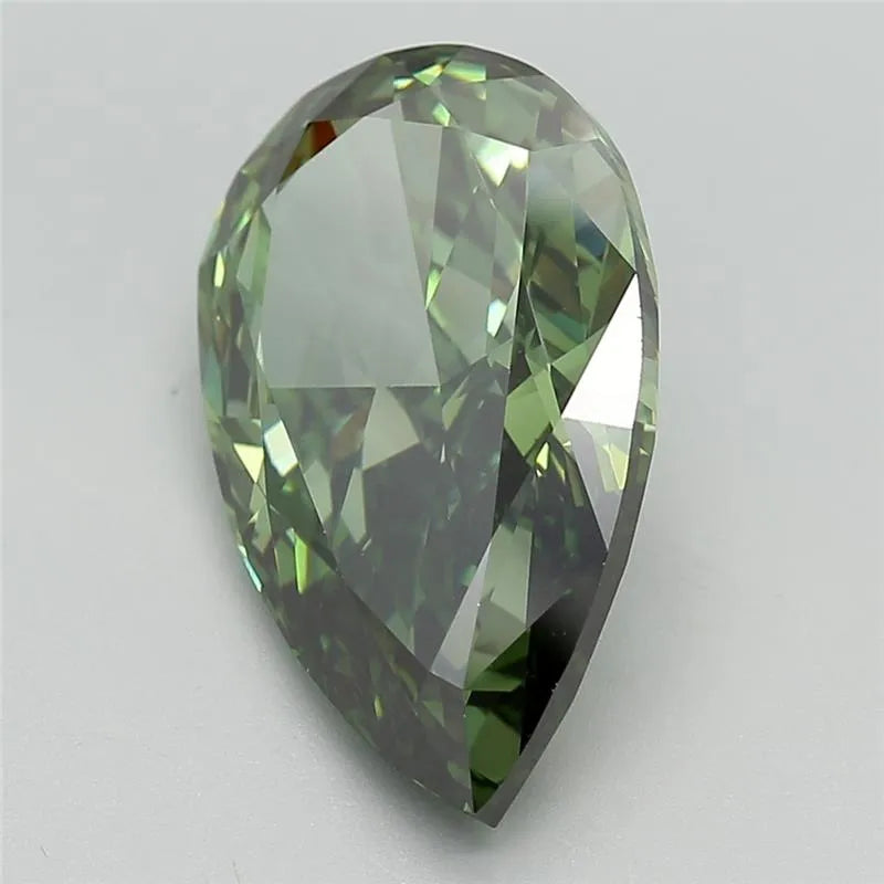 7.50ct Pear Lab Grown Diamond (Colour Fancy Vivid Green, Clarity VS1, IGI Certified)