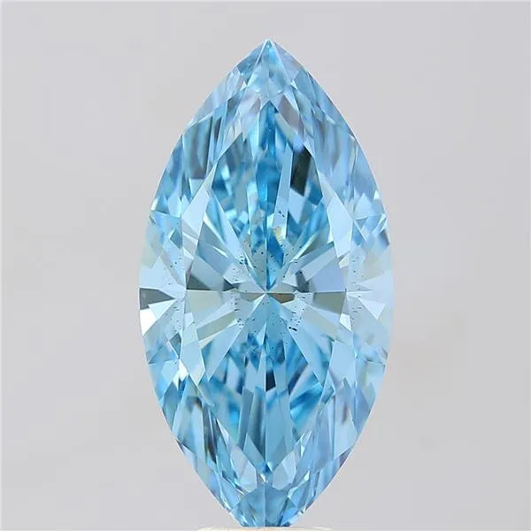 7.66ct Marquise Lab Grown Diamond (Colour Fancy Vivid Blue, Clarity SI1, IGI Certified)