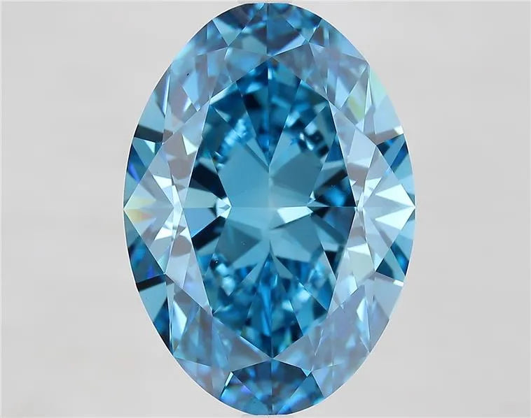 8.02ct Oval Lab Grown Diamond (Colour Fancy Vivid Blue, Clarity VVS2, IGI Certified)