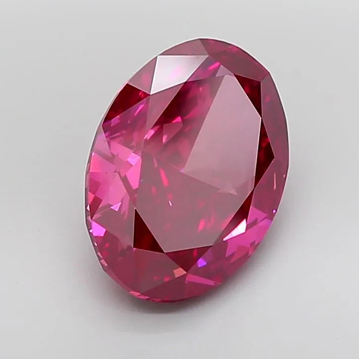 8.02ct Oval Lab Grown Diamond (Colour Fancy Vivid Pink, Clarity VS1, IGI Certified)
