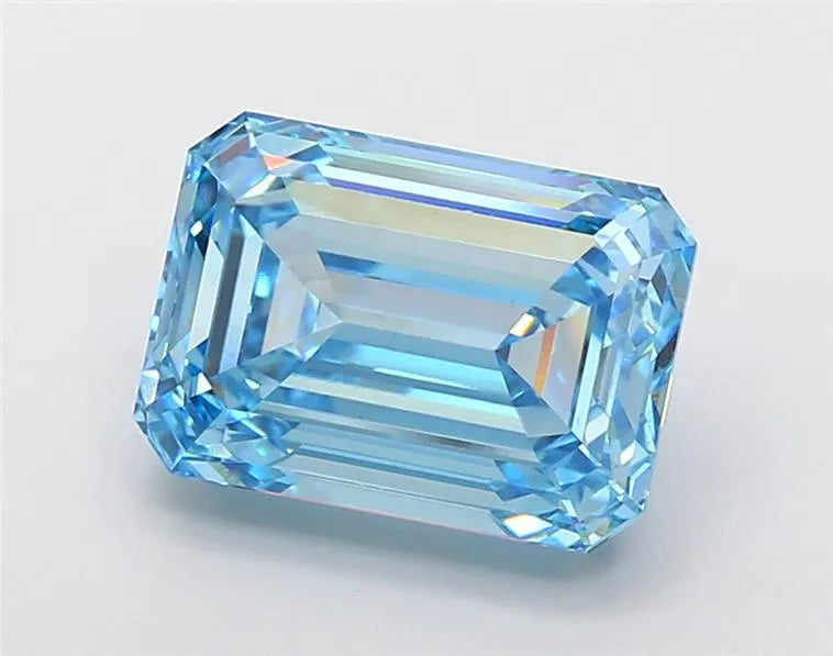 9.03ct Emerald Lab Grown Diamond (Colour Fancy Vivid Blue, Clarity VS1, IGI Certified)
