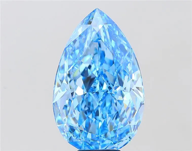 9.09ct Pear Lab Grown Diamond (Colour Fancy Vivid Blue, Clarity VVS2, IGI Certified)