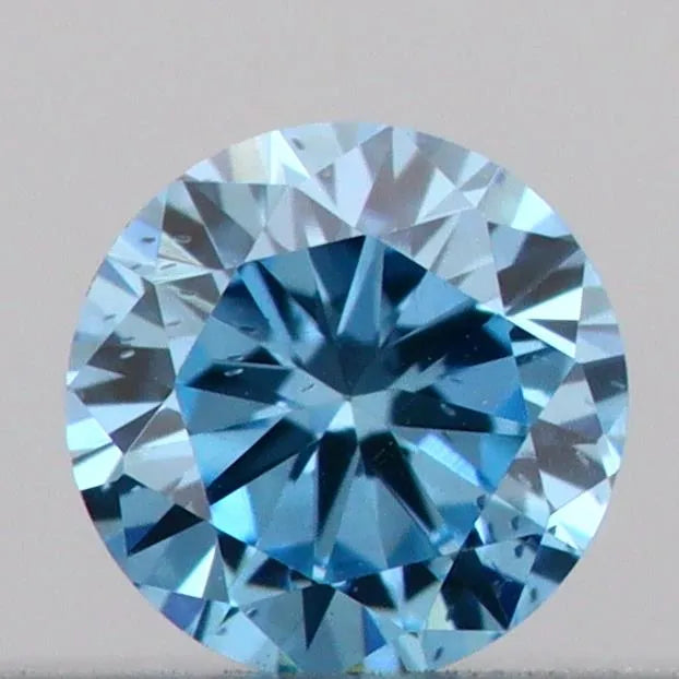 0.09ct Round Lab Grown Diamond (Colour Fancy Vivid Blue, Clarity SI1, Cut VG, IGI Certified)