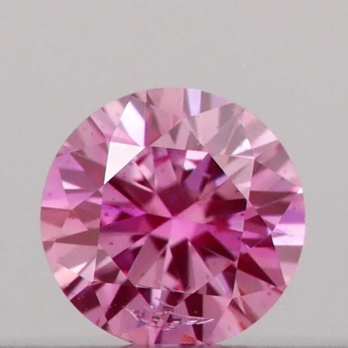 0.09ct Round Lab Grown Diamond (Colour Fancy Vivid Pink, Clarity SI1, Cut VG, IGI Certified)