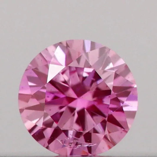 0.09ct Round Lab Grown Diamond (Colour Fancy Vivid Pink, Clarity SI1, Cut VG, IGI Certified)