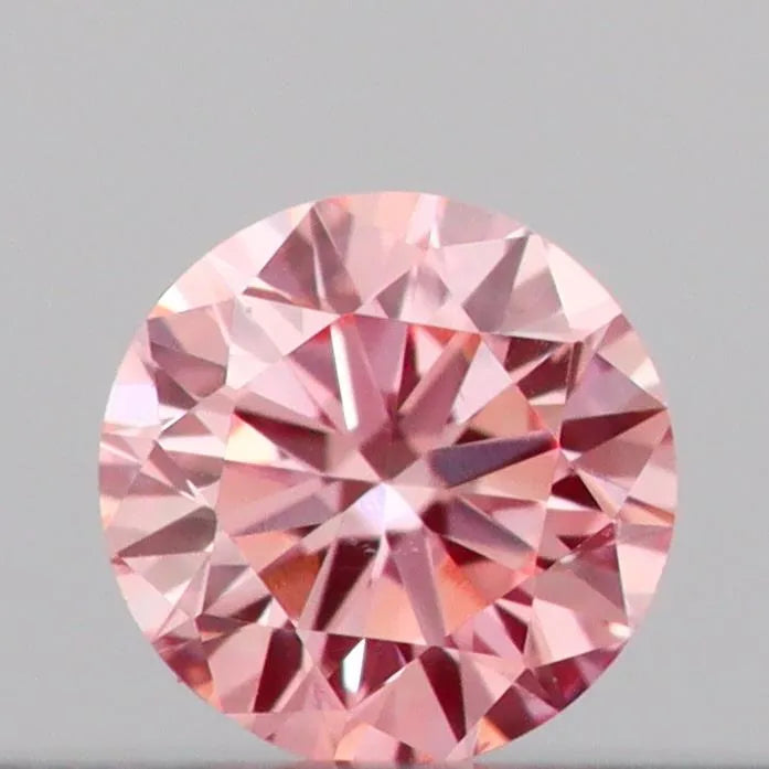 0.10ct Round Lab Grown Diamond (Colour Fancy Intense Pink, Clarity VS1, Cut VG, IGI Certified)