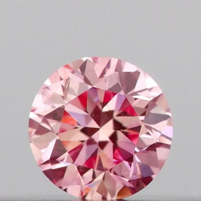0.10ct Round Lab Grown Diamond (Colour Fancy Intense Pink, Clarity VVS2, Cut VG, IGI Certified)