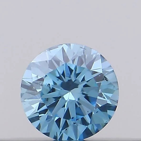0.10ct Round Lab Grown Diamond (Colour Fancy Vivid Blue, Clarity SI2, Cut VG, IGI Certified)