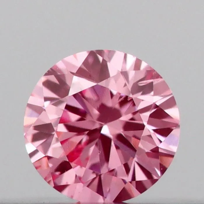 0.10ct Round Lab Grown Diamond (Colour Fancy Vivid Pink, Clarity SI1, Cut VG, IGI Certified)