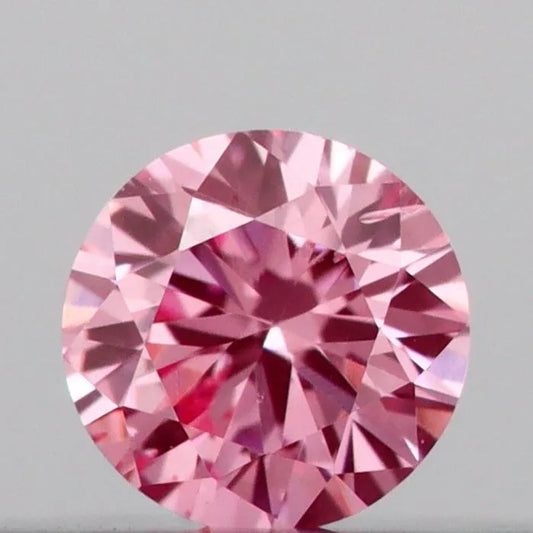 0.10ct Round Lab Grown Diamond (Colour Fancy Vivid Pink, Clarity SI1, Cut VG, IGI Certified)