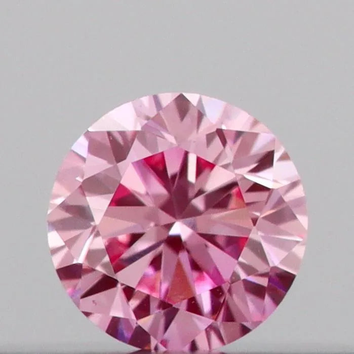 0.10ct Round Lab Grown Diamond (Colour Fancy Vivid Pink, Clarity VS1, Cut VG, IGI Certified)