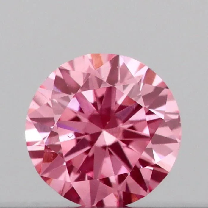0.10ct Round Lab Grown Diamond (Colour Fancy Vivid Pink, Clarity VS2, Cut ID, IGI Certified)