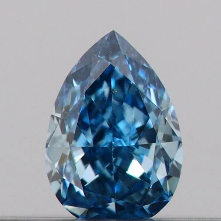 0.11ct Pear Lab Grown Diamond (Colour Fancy Vivid Blue, Clarity VS1, IGI Certified)