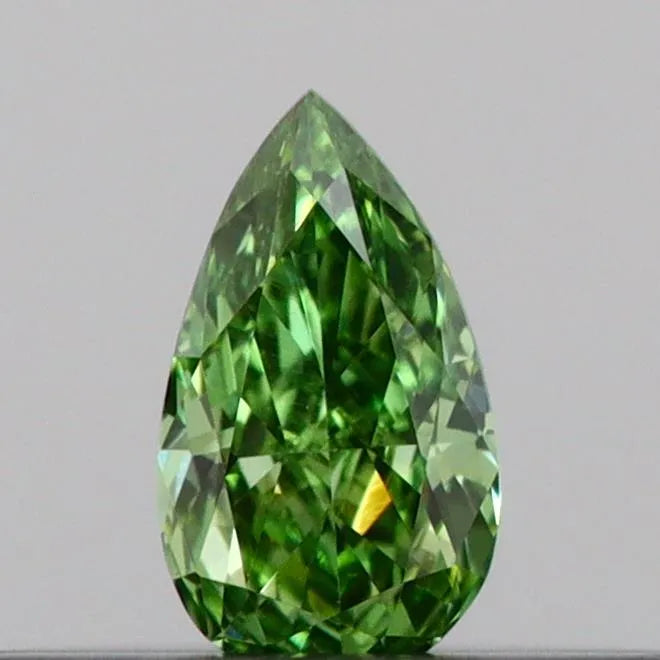 0.11ct Pear Lab Grown Diamond (Colour Fancy Vivid Green, Clarity VVS2, IGI Certified)