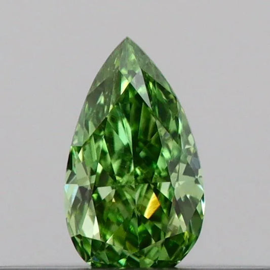 0.11ct Pear Lab Grown Diamond (Colour Fancy Vivid Green, Clarity VVS2, IGI Certified)