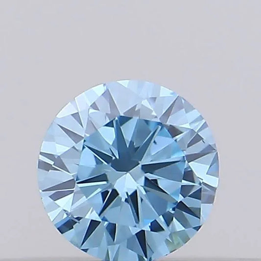 0.11ct Round Lab Grown Diamond (Colour Fancy Vivid Blue, Clarity SI1, Cut VG, IGI Certified)
