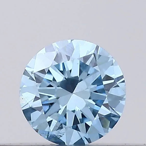 0.11ct Round Lab Grown Diamond (Colour Fancy Vivid Blue, Clarity SI1, Cut VG, IGI Certified)