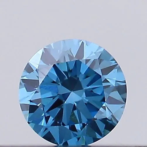 0.13ct Round Lab Grown Diamond (Colour Fancy Vivid Blue, Clarity VVS2, Cut EX, IGI Certified)