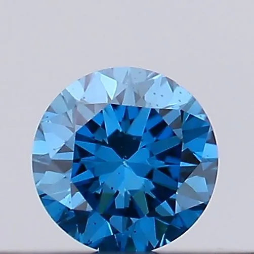 0.14ct Round Lab Grown Diamond (Colour Fancy Vivid Blue, Clarity VS2, Cut VG, IGI Certified)