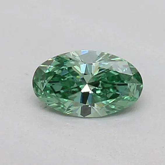 0.16ct Oval Lab Grown Diamond (Colour Fancy Vivid Green, Clarity VVS2, IGI Certified)