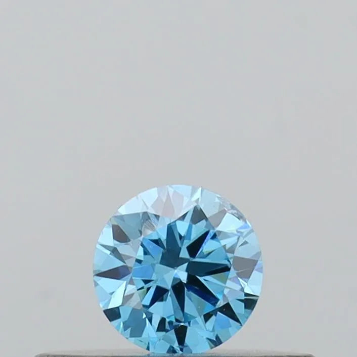 0.17ct Round Lab Grown Diamond (Colour Fancy Vivid Blue, Clarity SI2, Cut VG, IGI Certified)