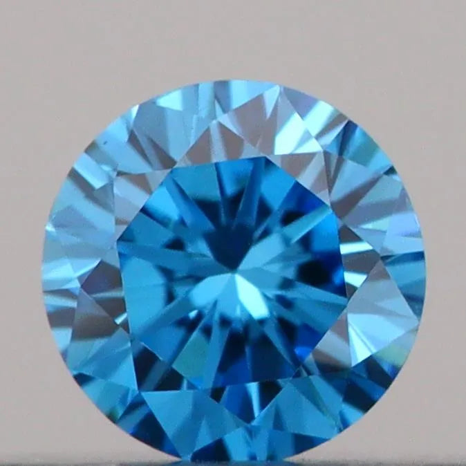 0.17ct Round Lab Grown Diamond (Colour Fancy Vivid Blue, Clarity VVS2, Cut EX, IGI Certified)