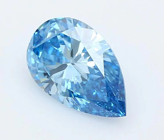 0.18ct Pear Lab Grown Diamond (Colour Fancy Vivid Blue, Clarity VVS2, IGI Certified)
