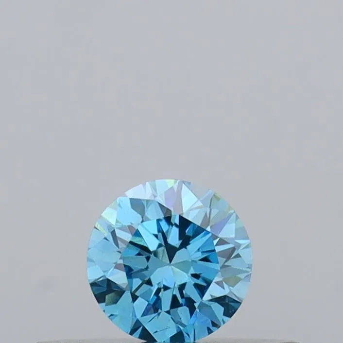0.18ct Round Lab Grown Diamond (Colour Fancy Vivid Blue, Clarity SI1, Cut EX, IGI Certified)