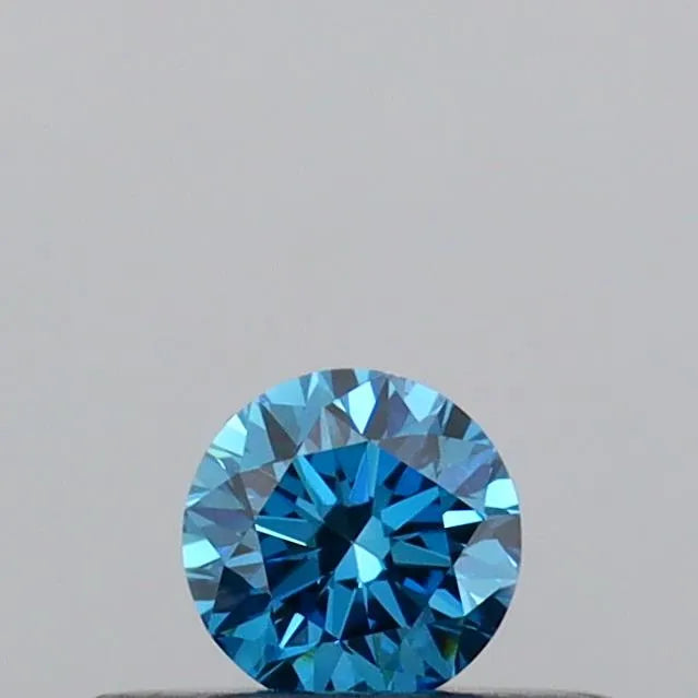 0.19ct Round Lab Grown Diamond (Colour Fancy Vivid Blue, Clarity VS1, Cut EX, IGI Certified)