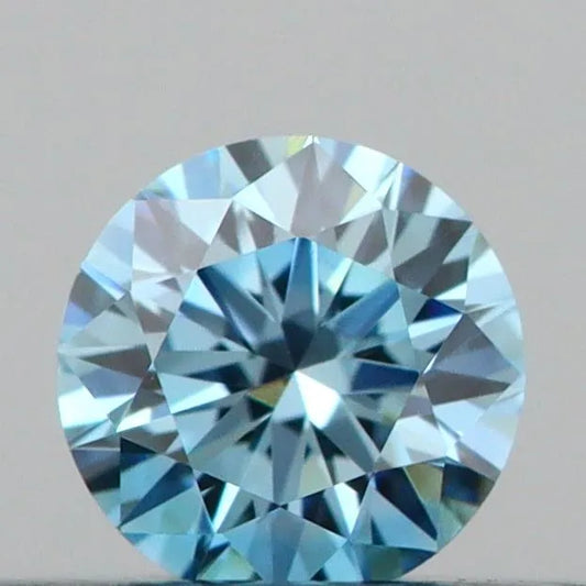 0.20ct Round Lab Grown Diamond (Colour Fancy Vivid Blue, Clarity VVS2, Cut ID, IGI Certified)