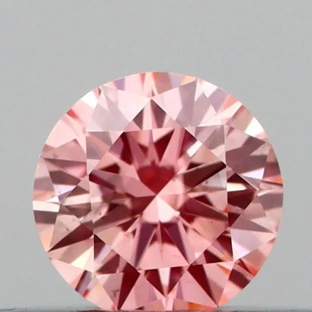 0.20ct Round Lab Grown Diamond (Colour Fancy Vivid Pink, Clarity VS2, Cut EX, IGI Certified)