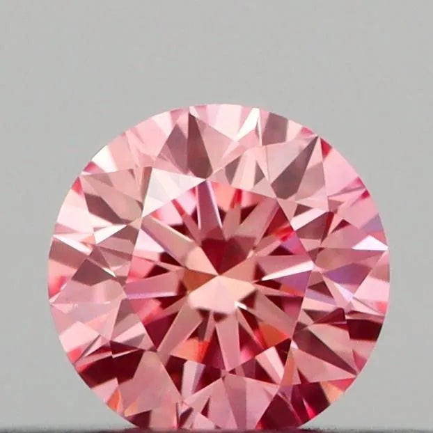 0.20ct Round Lab Grown Diamond (Colour Fancy Vivid Pink, Clarity VVS2, Cut EX, IGI Certified)