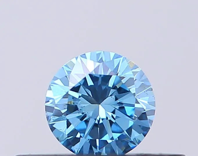 0.21ct Round Lab Grown Diamond (Colour Fancy Vivid Blue, Clarity VS2, Cut VG, IGI Certified)