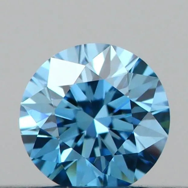 0.21ct Round Lab Grown Diamond (Colour Fancy Vivid Blue, Clarity VVS2, Cut EX, IGI Certified)
