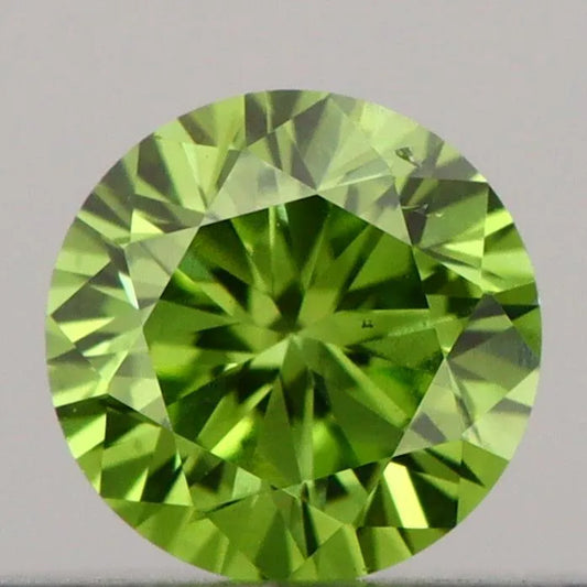 0.21ct Round Lab Grown Diamond (Colour Fancy Vivid Green, Clarity VS2, Cut VG, IGI Certified)