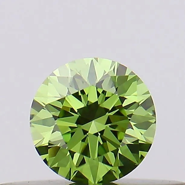 0.21ct Round Lab Grown Diamond (Colour Fancy Vivid Green, Clarity VVS2, Cut ID, IGI Certified)