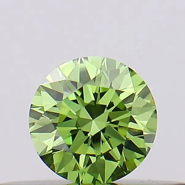 0.21ct Round Lab Grown Diamond (Colour Fancy Vivid Green, Clarity VVS2, Cut ID, IGI Certified)