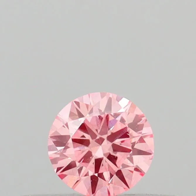 0.21ct Round Lab Grown Diamond (Colour Fancy Vivid Pink, Clarity SI1, Cut EX, IGI Certified)