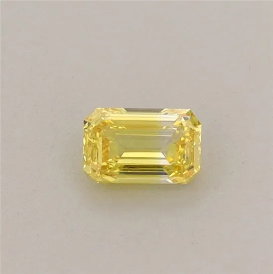 0.22ct Emerald Lab Grown Diamond (Colour Fancy Vivid Yellow, Clarity IF, IGI Certified)