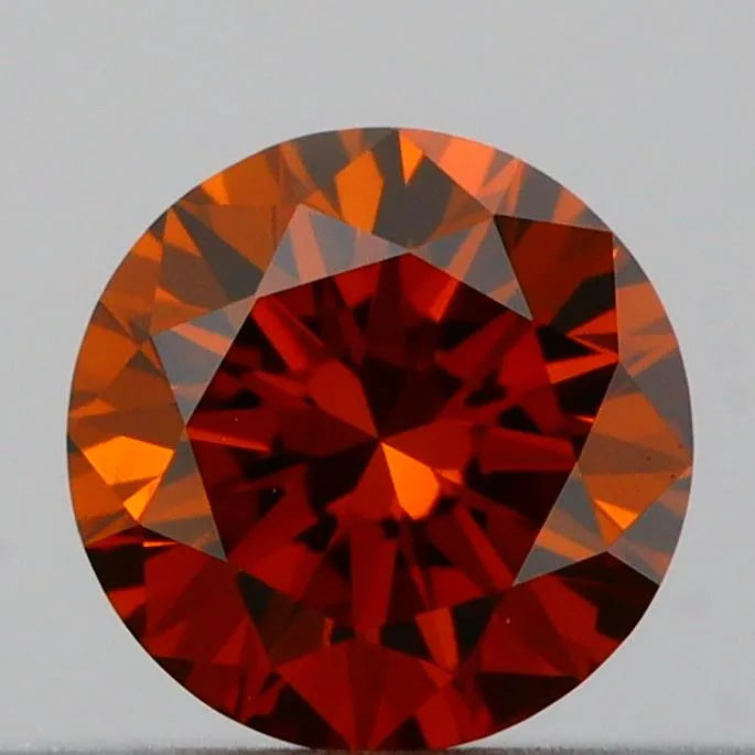0.22ct Round Lab Grown Diamond (Colour Fancy Deep Orange, Clarity VVS2, Cut EX, IGI Certified)