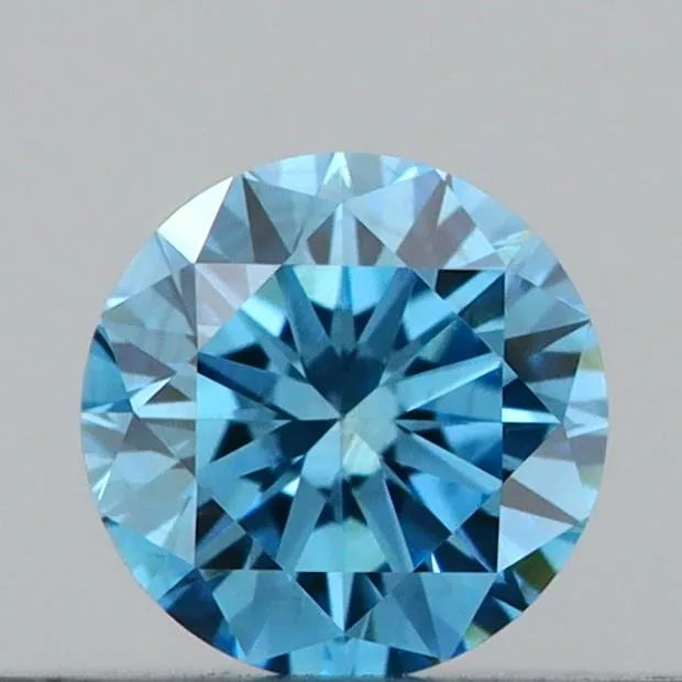 0.22ct Round Lab Grown Diamond (Colour Fancy Vivid Blue, Clarity VVS2, Cut EX, IGI Certified)