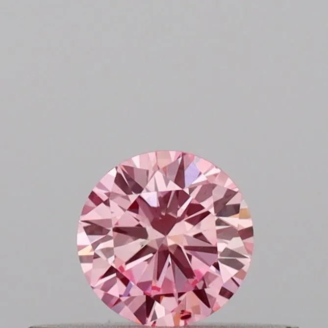 0.22ct Round Lab Grown Diamond (Colour Fancy Vivid Pink, Clarity SI1, Cut VG, IGI Certified)