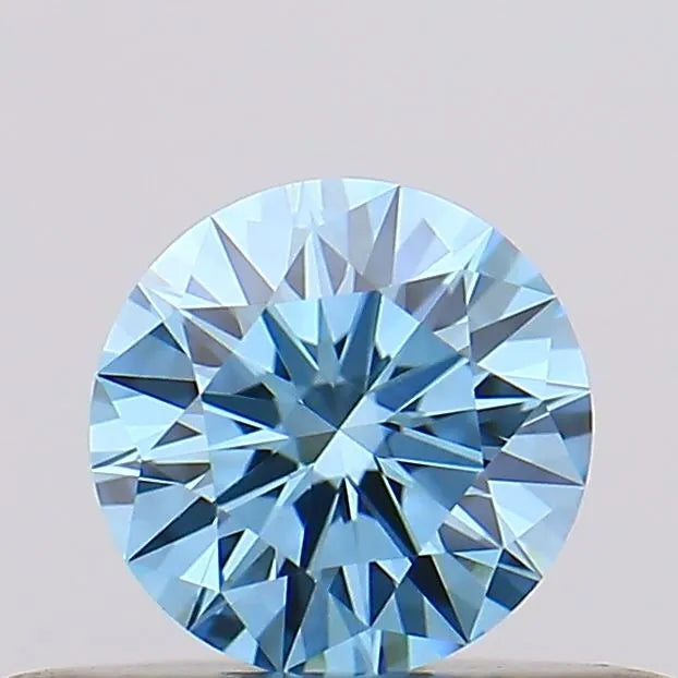 0.24ct Round Lab Grown Diamond (Colour Fancy Vivid Blue, Clarity VVS2, Cut ID, IGI Certified)