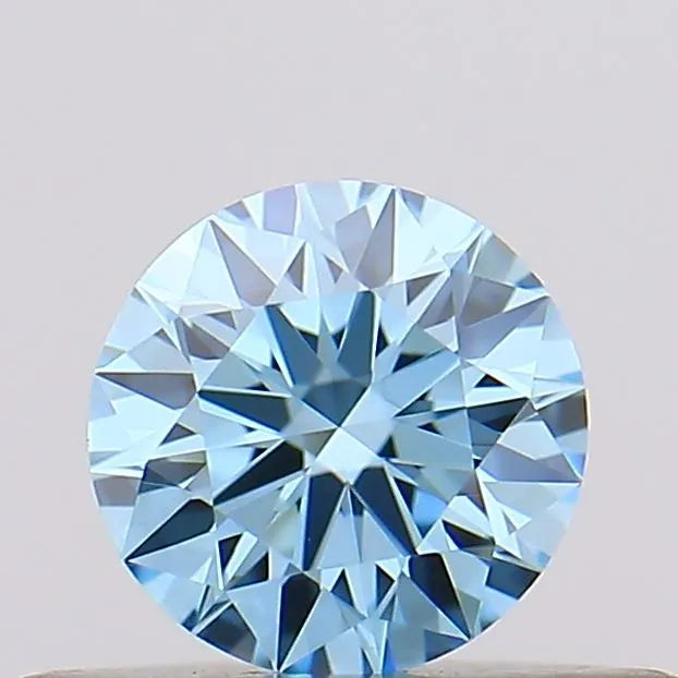 0.24ct Round Lab Grown Diamond (Colour Fancy Vivid Blue, Clarity VVS2, Cut ID, IGI Certified)