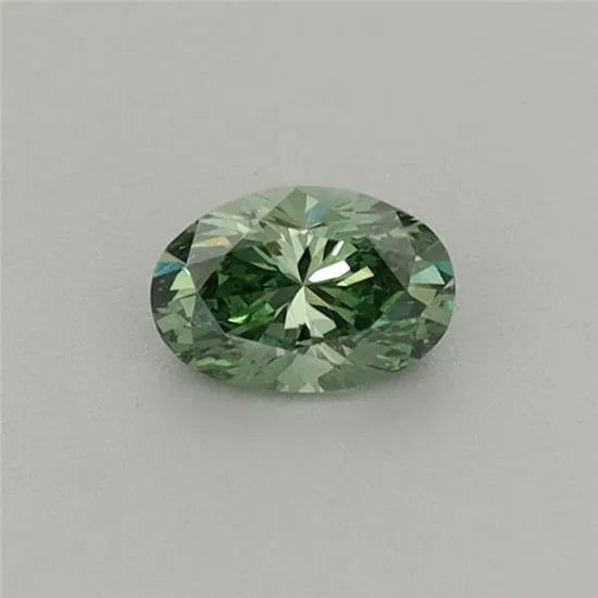 0.25ct Oval Lab Grown Diamond (Colour Fancy Vivid Green, Clarity VS2, IGI Certified)