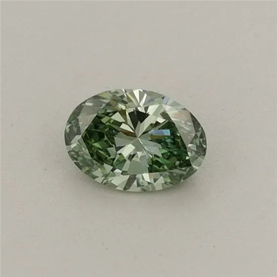 0.26ct Oval Lab Grown Diamond (Colour Fancy Vivid Green, Clarity VVS2, IGI Certified)