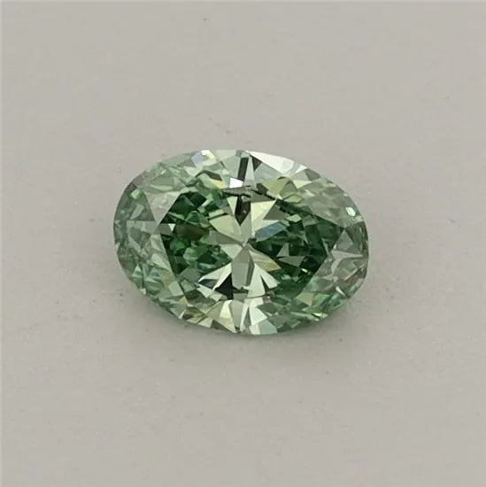 0.26ct Oval Lab Grown Diamond (Colour Fancy Vivid Green, Clarity VVS2, IGI Certified)